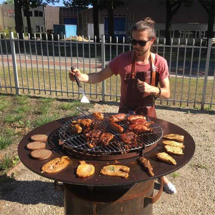 Aquiflor  Barbecue rond avec Plancha 100 x 100CM