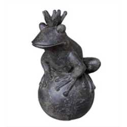 FROG PRINCE ON BALL ABOUT 55CM H - STONE CASTING