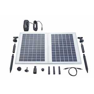 DUO Air 101880 Aérateur de bassin solaire, panneau solaire de 2,5 W, débit  : 2 x 90 l/h, pompe pour bassin de jardin