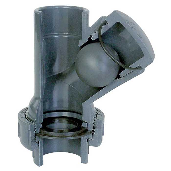 Aquiflor PVC 50MM BALLE CLAPET ANTIRETOUR YTYPE (TOP) Aquiflor PVC 50MM BALLE CLAPET ANTIRETOUR YTYPE (TOP)